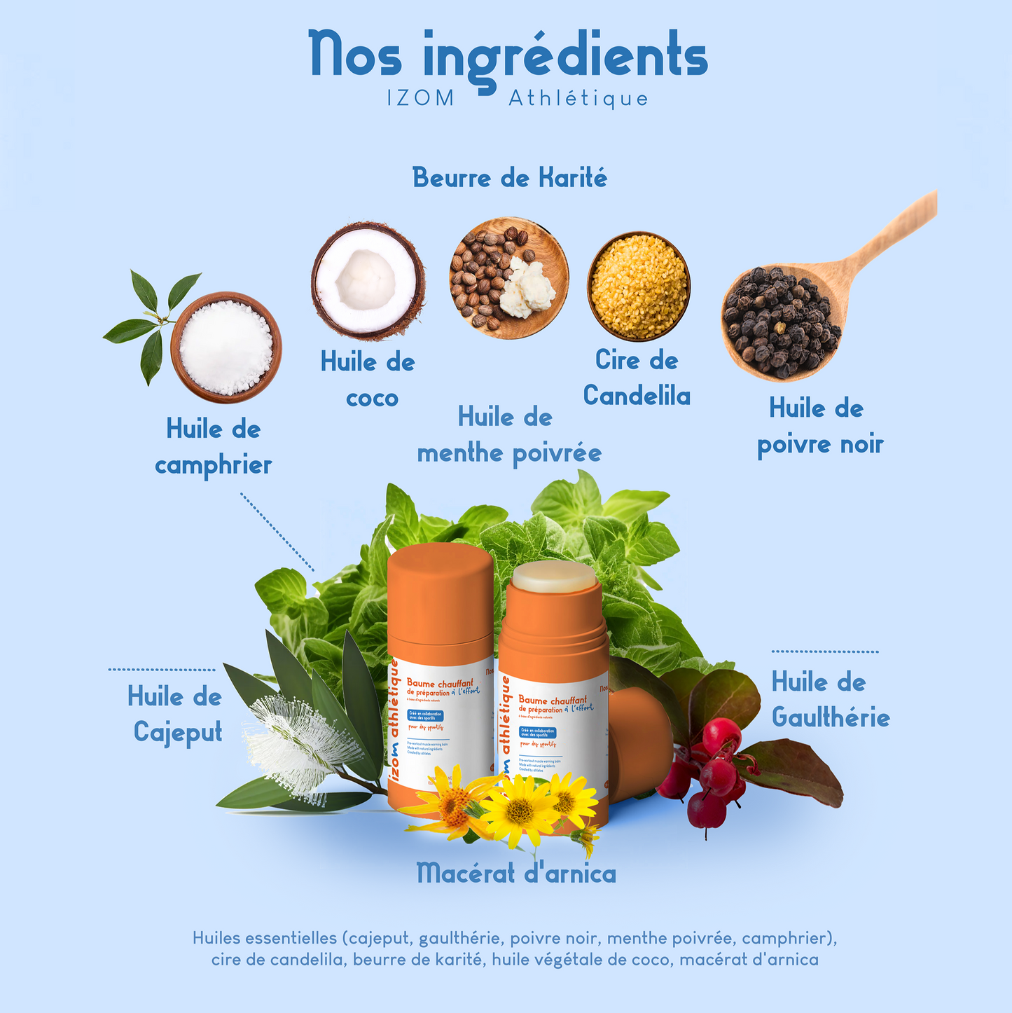 Baume chauffant muscle 100% d'origine naturelle